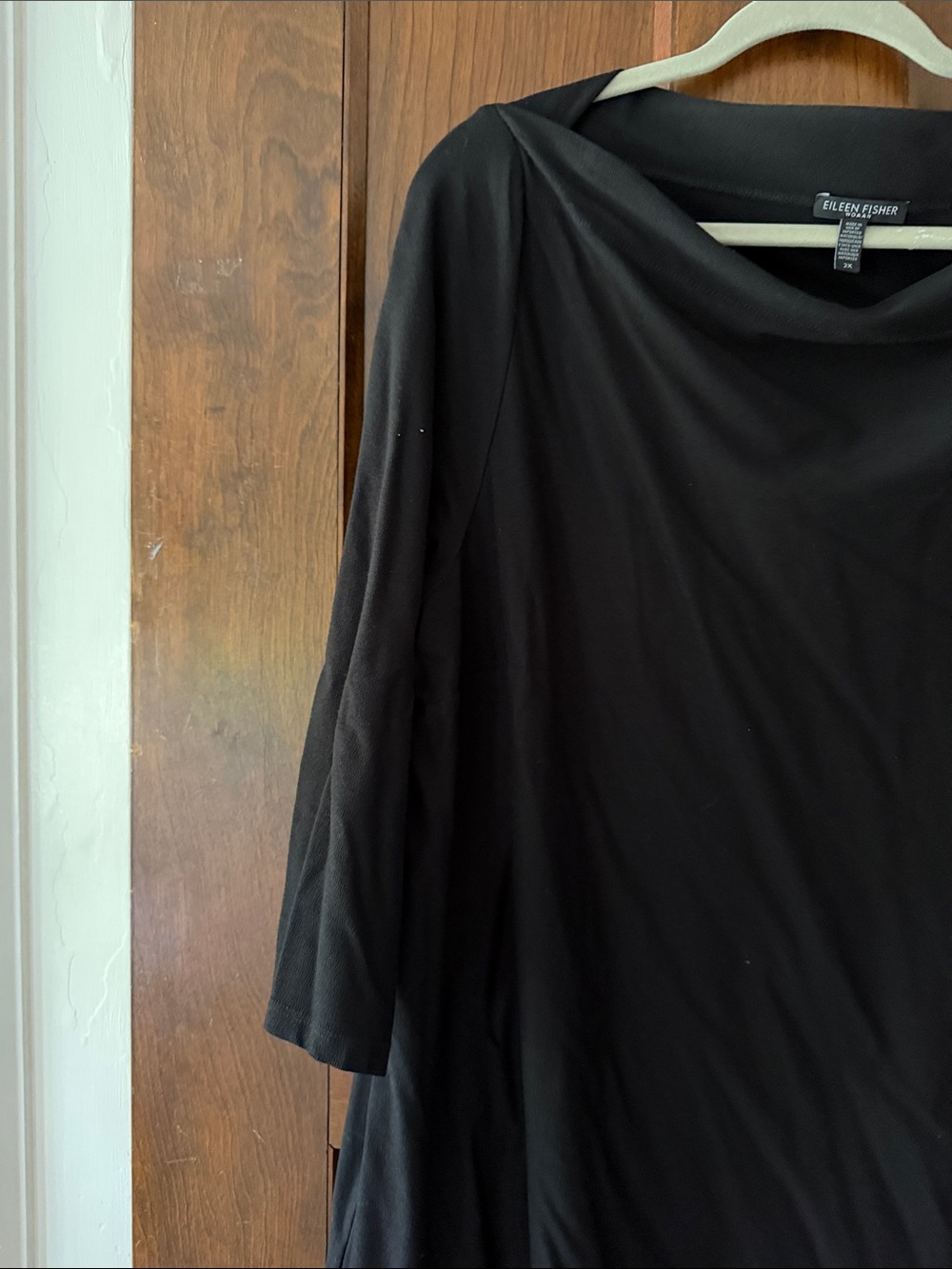 Eileen fisher black crepe dress - Picture 3 of 4